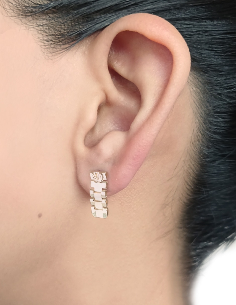 Aretes de eslabones de oro 2