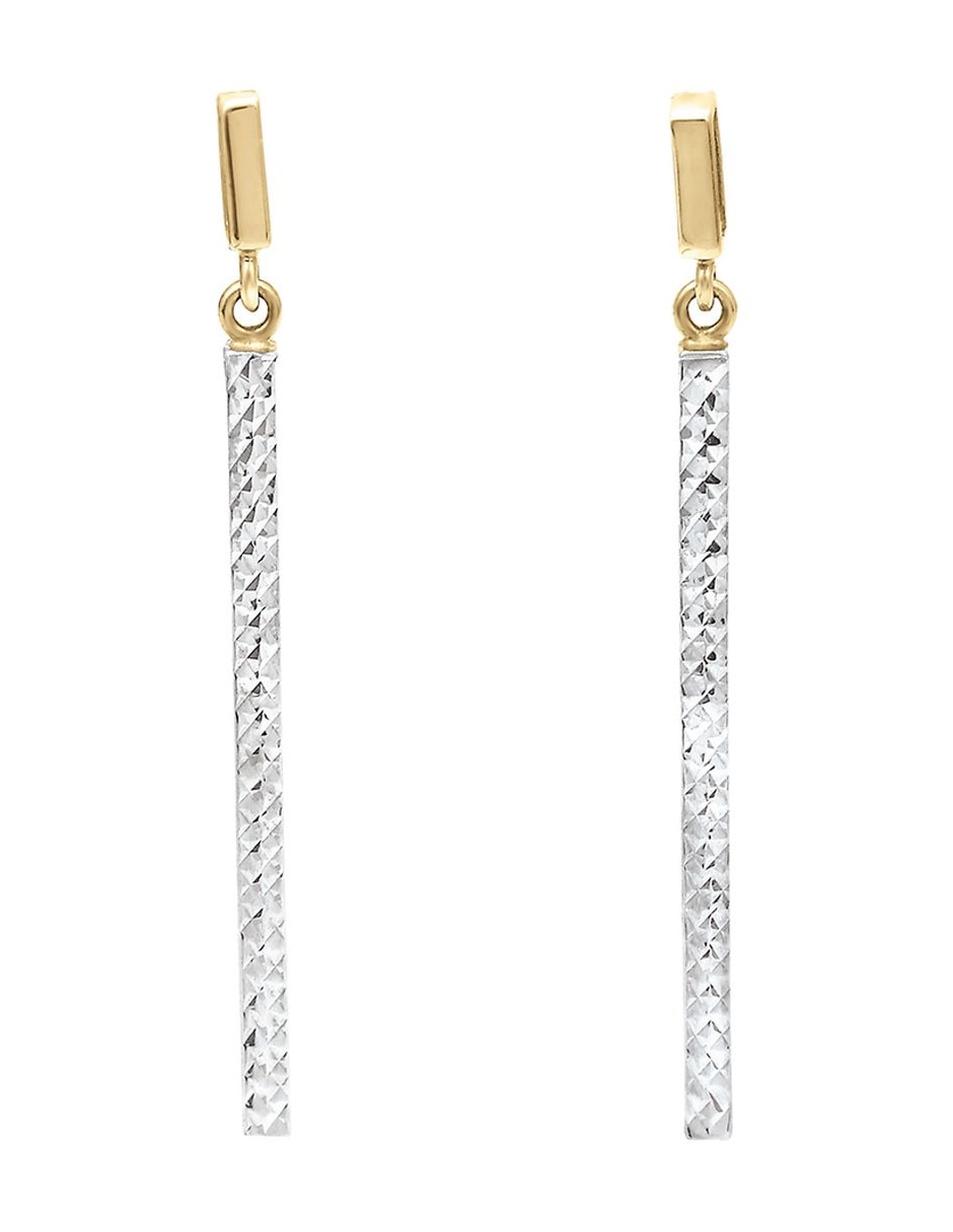 Aretes de letra i de oro 14 K con acabado texturizado 1