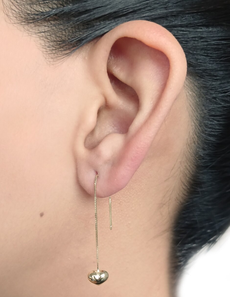 Aretes de corazón de oro 2