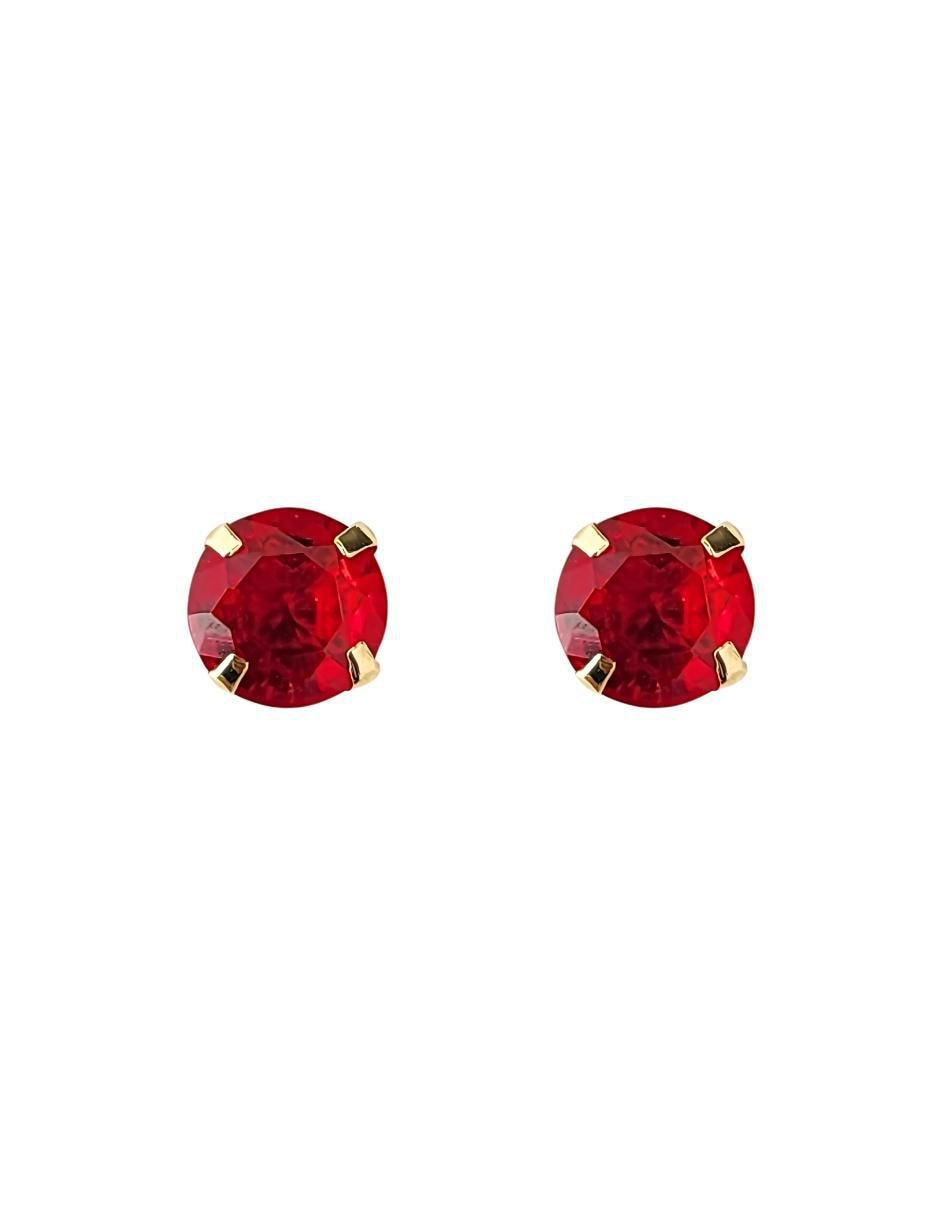Broqueles redondos de oro amarillo con acabado pavé zirconia