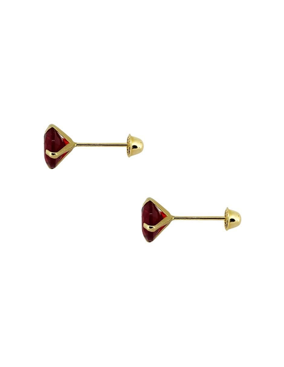 Broqueles redondos de oro amarillo con acabado pavé zirconia 4