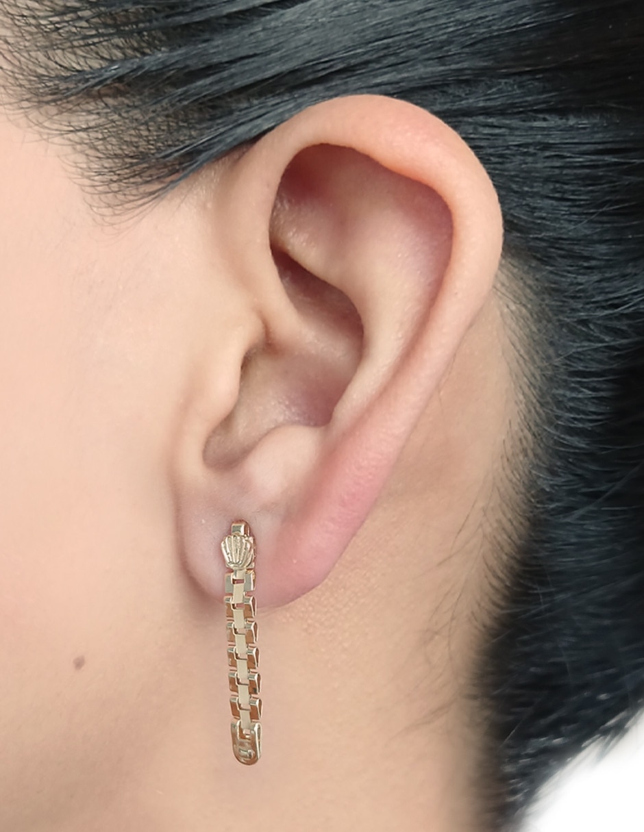Aretes de eslabones de oro 2
