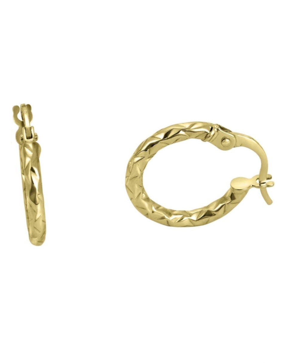 Arracadas de oro con acabado diamantado 3