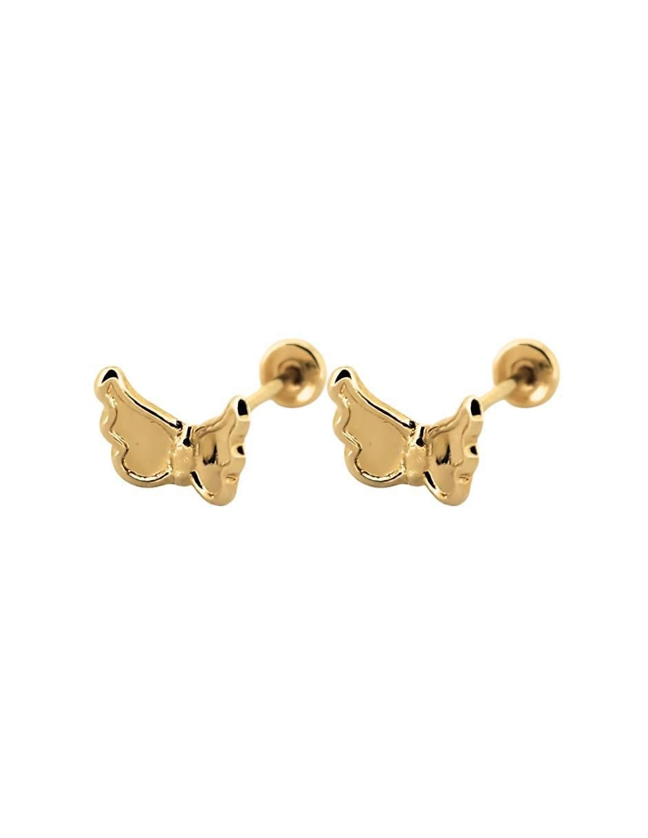 Broqueles de mariposa de oro amarillo con acabado brillante 3
