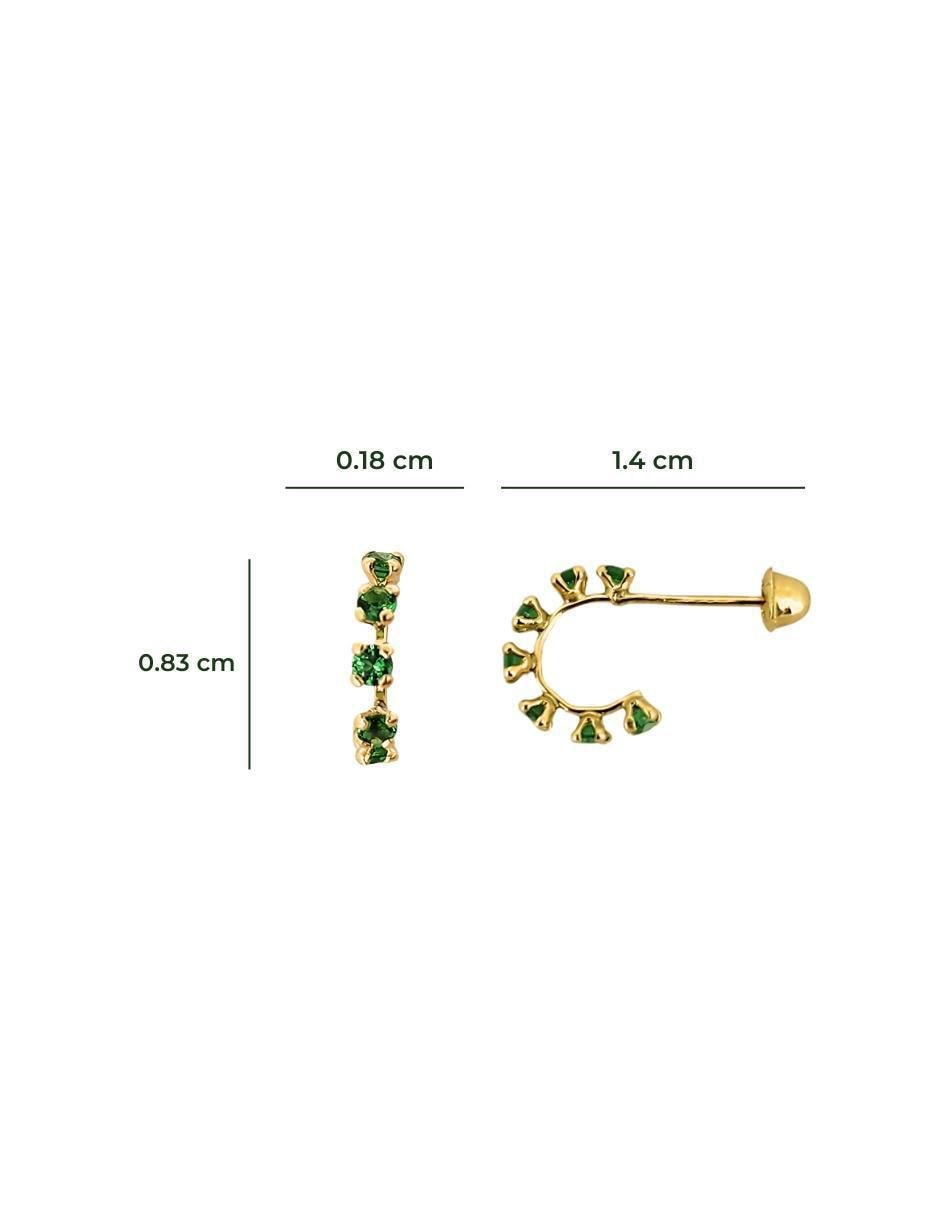 Broqueles redondos de oro amarillo con acabado pavé zirconia 5