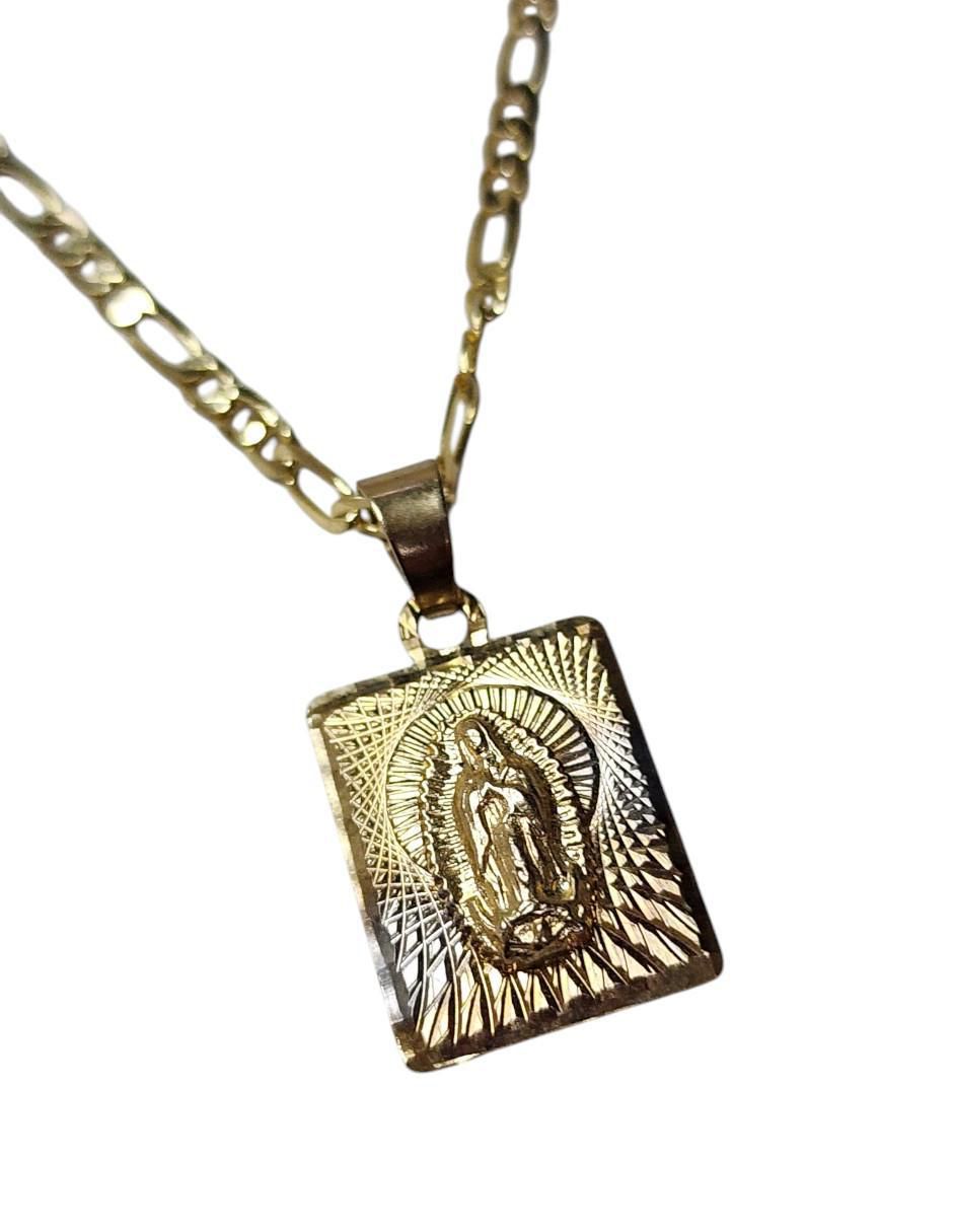 Collar Virgen de Guadalupe de oro laminado 14 K 3