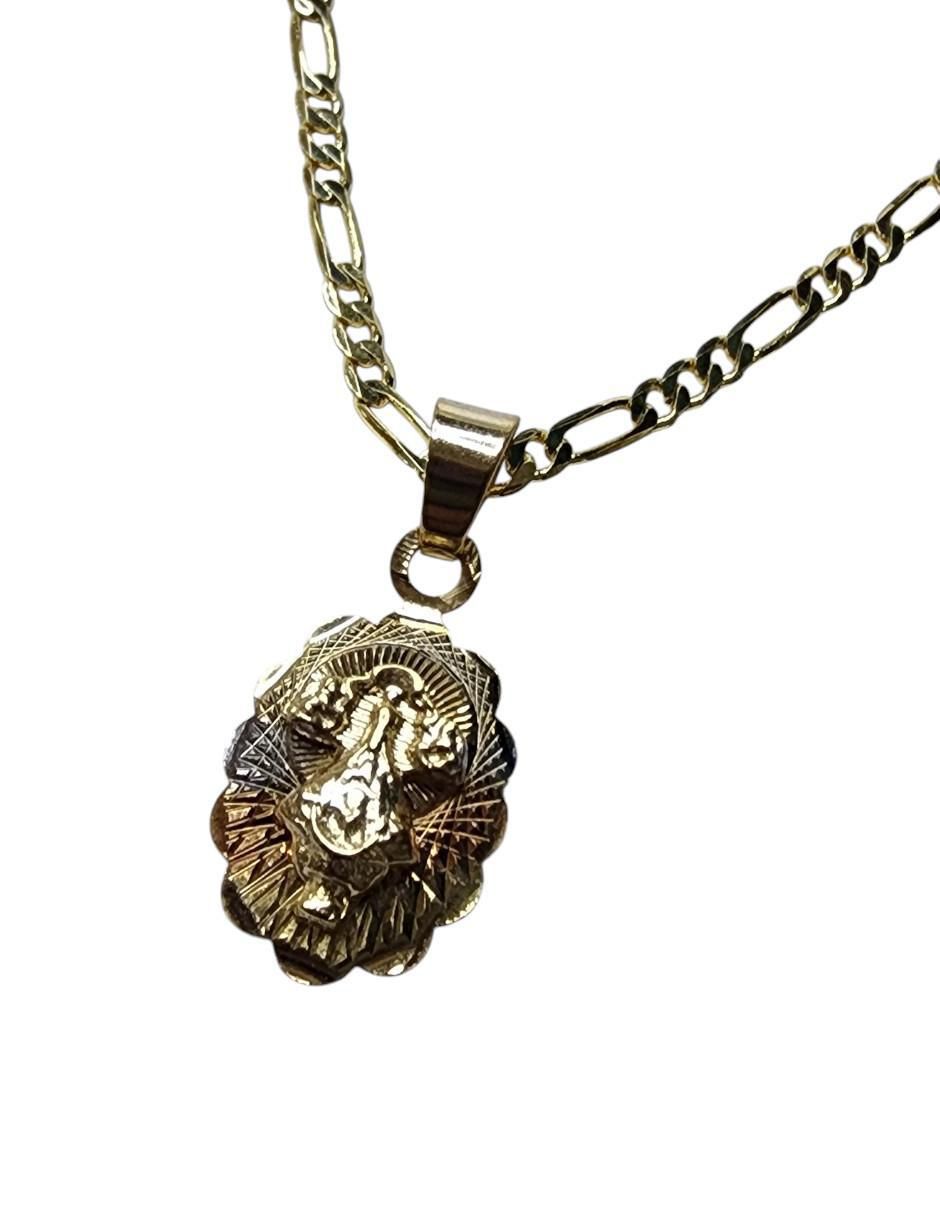 Collar Virgen San Juan de los Lagos de oro laminado 14 K 4