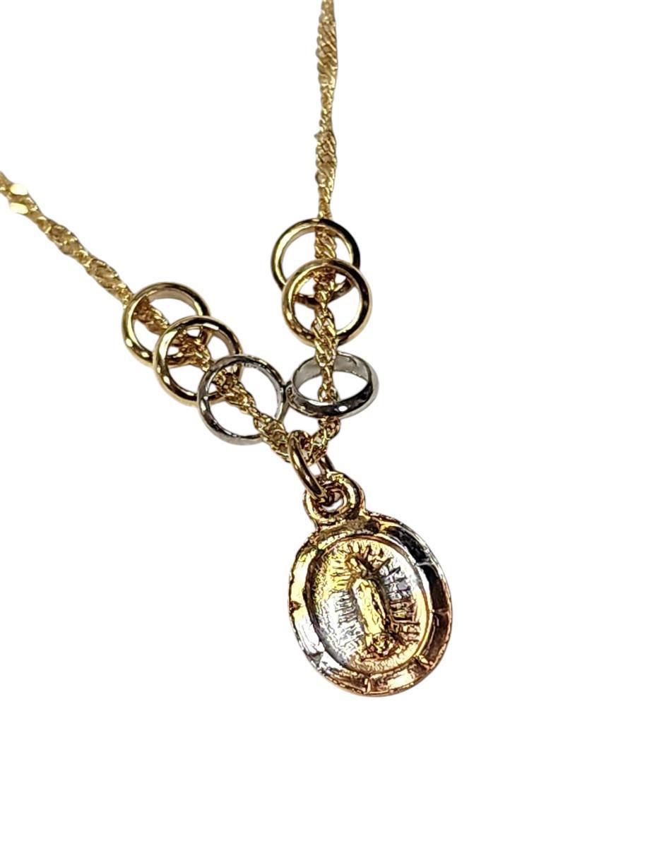 Medalla ovalada virgen de guadalupe de 14 K 4