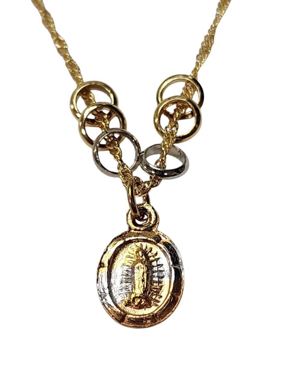 Medalla ovalada virgen de guadalupe de 14 K 5