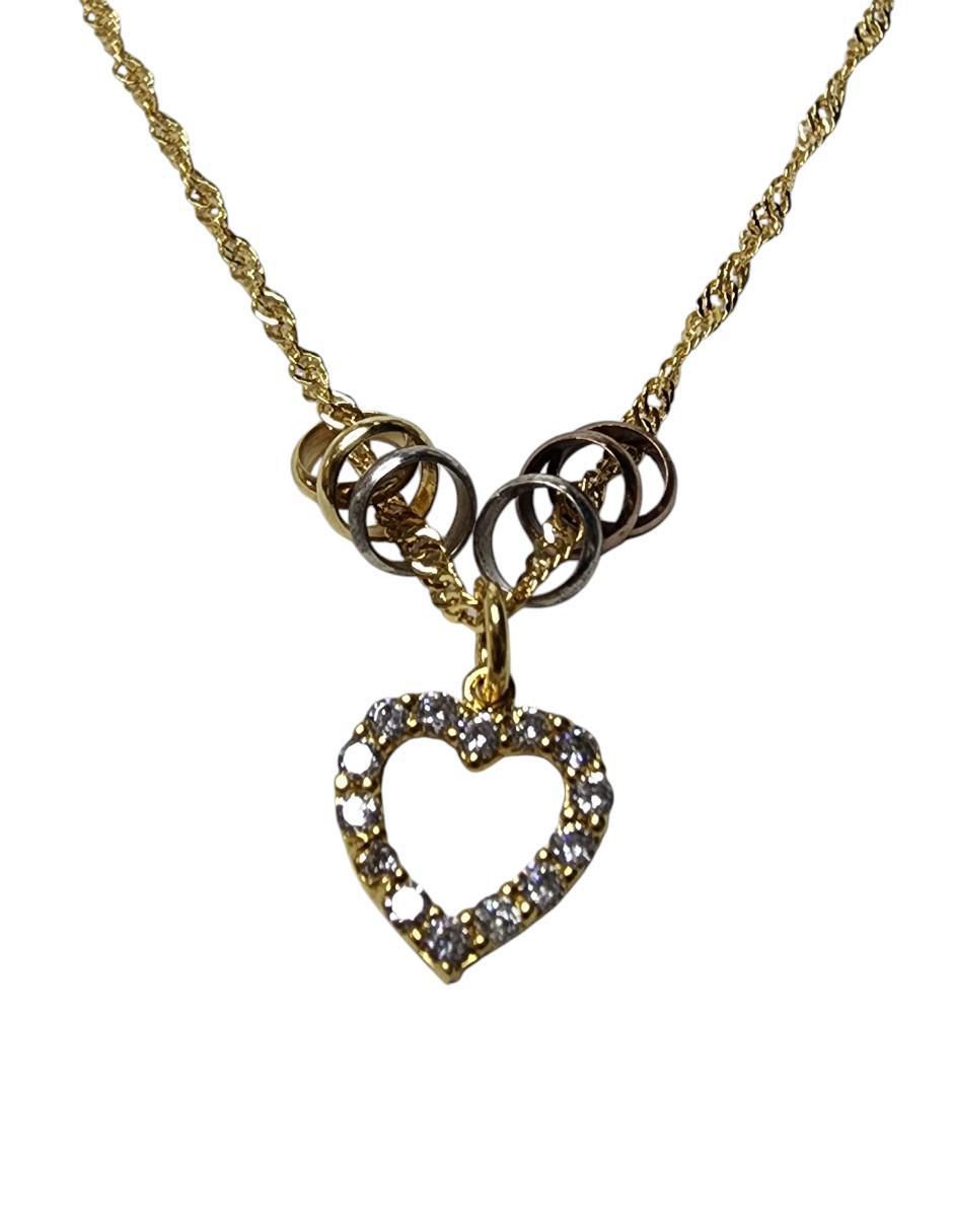 Collar de corazón de oro laminado 14 K Collar de corazón de oro laminado 14 K