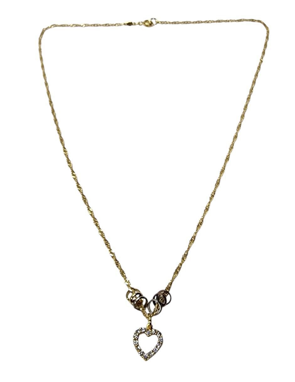 Collar de corazón de oro laminado 14 K 2