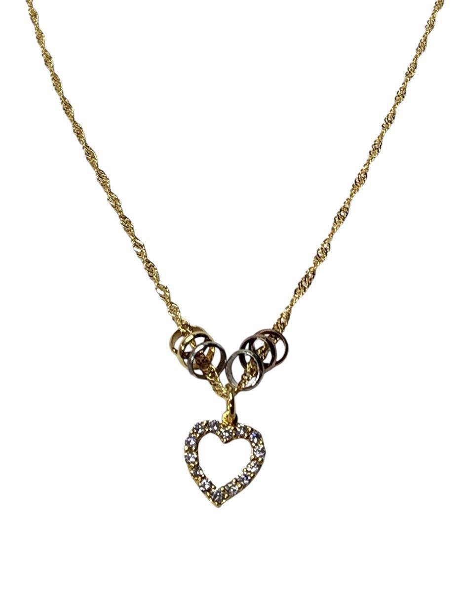 Collar de corazón de oro laminado 14 K 3