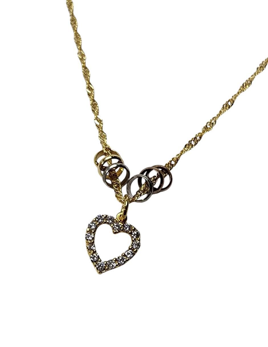 Collar de corazón de oro laminado 14 K 4