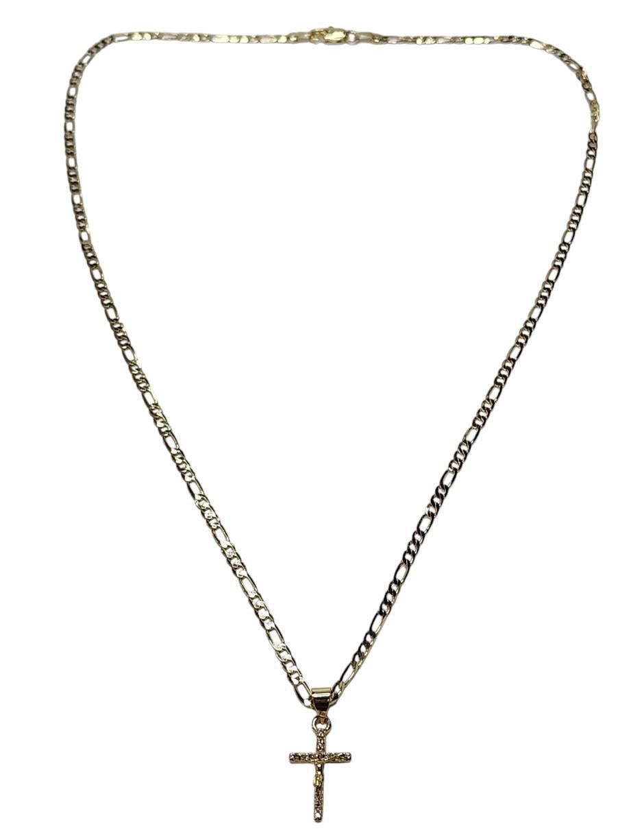 Collar cristo de cruz de oro laminado 14 K 3