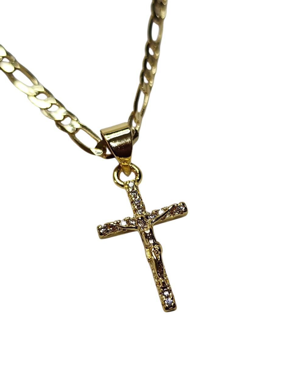 Collar cristo de cruz de oro laminado 14 K 5
