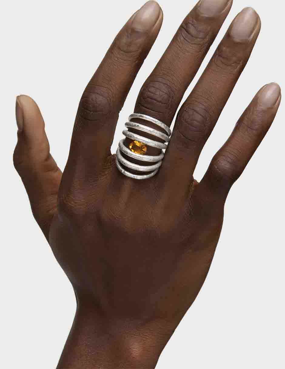 Anillo Duna P 925 de plata citrina brillante 6