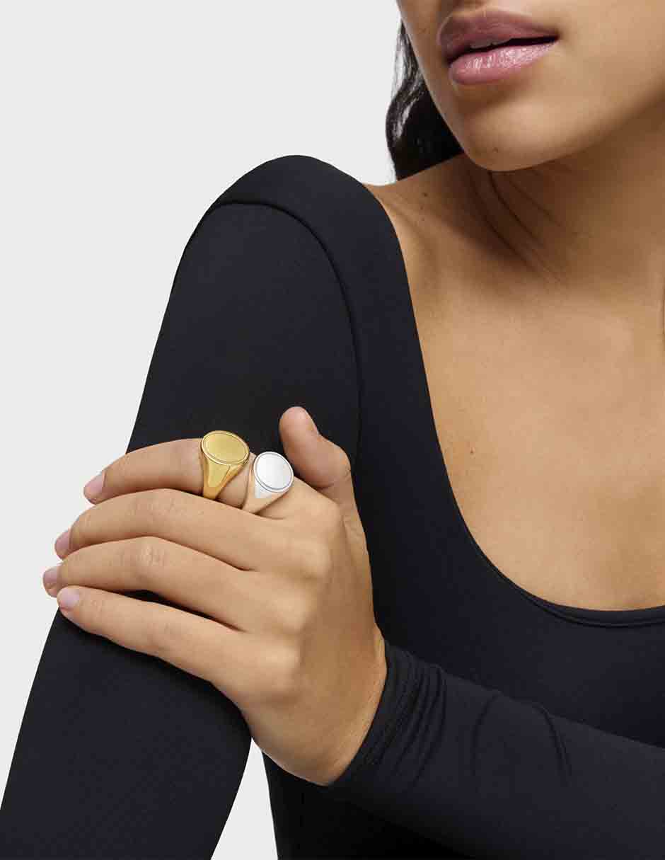 Anillo ovalado Basics P 925 de plata brillante 5