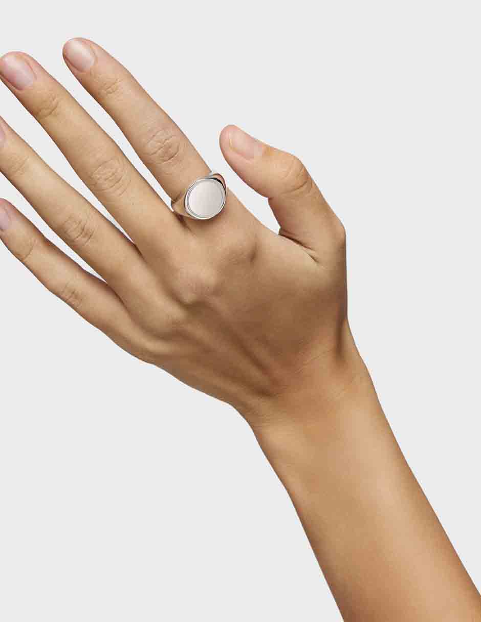 Anillo ovalado Basics P 925 de plata brillante 6