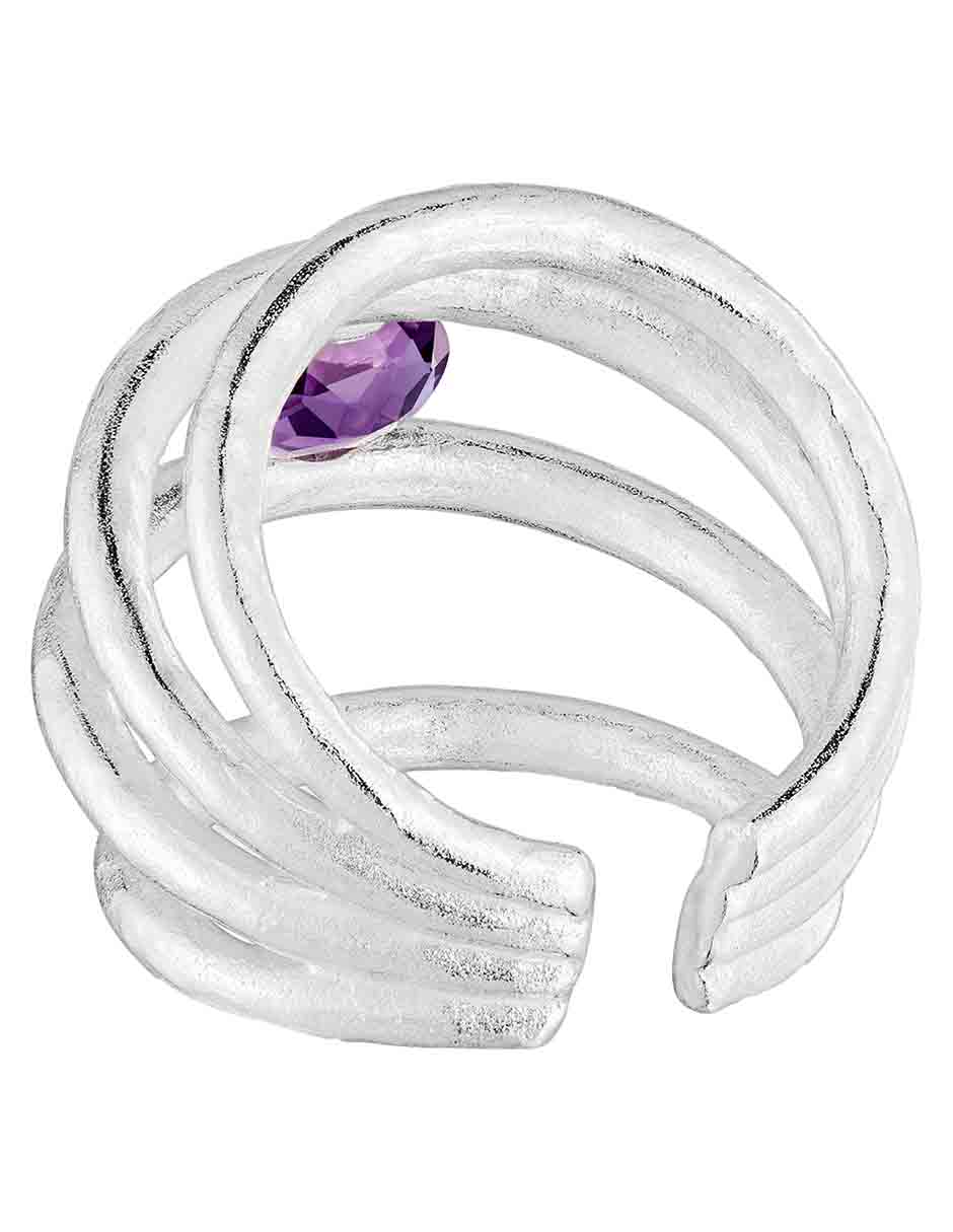 Anillo Duna P 925 de plata amatista brillante 3