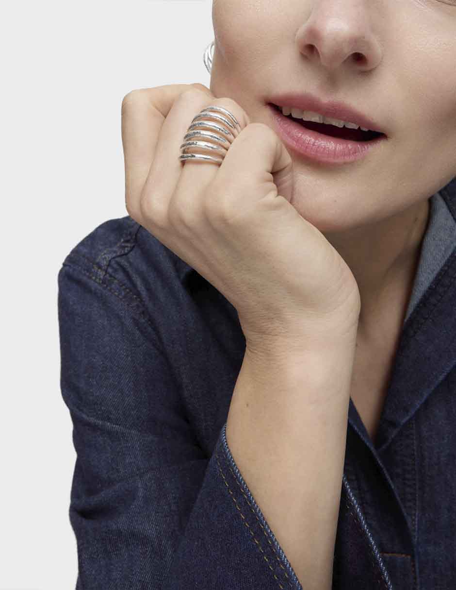 Anillo Duna P 925 de plata brillante 4