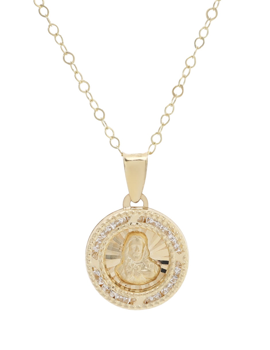Collar sagrado corazón de oro 14 K