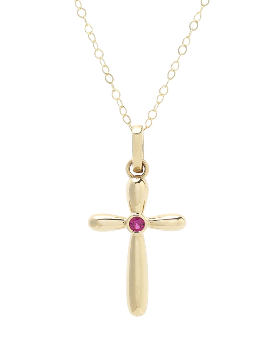 Collar de cruz de oro 14 K