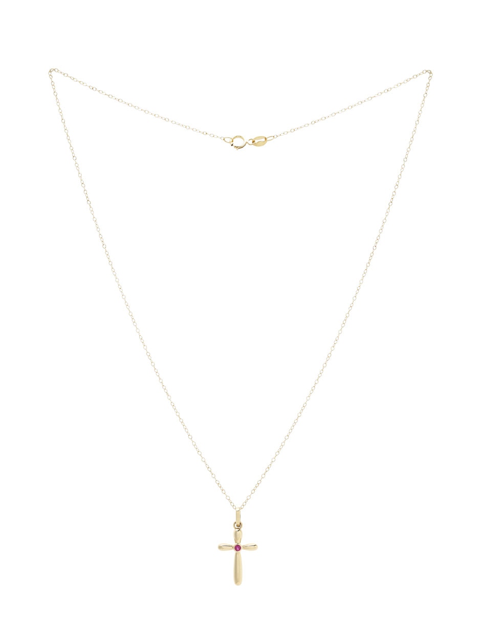 Collar de cruz de oro 14 K 2
