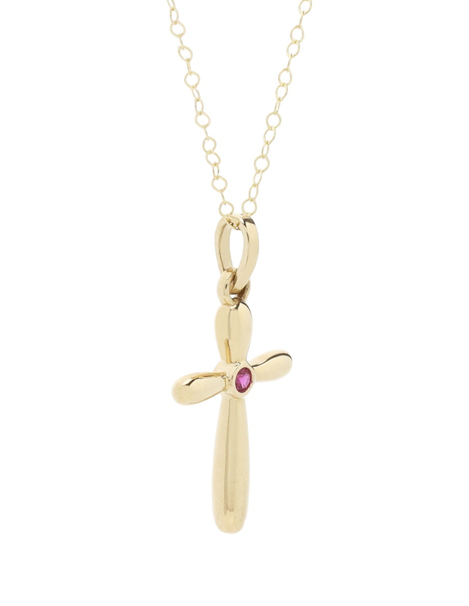 Collar de cruz de oro 14 K 3