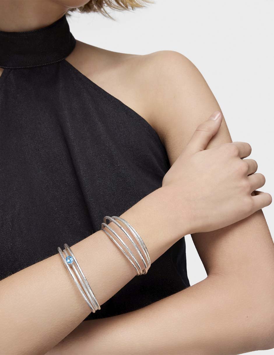 Brazalete de plata con topacio p 950 Duna 6