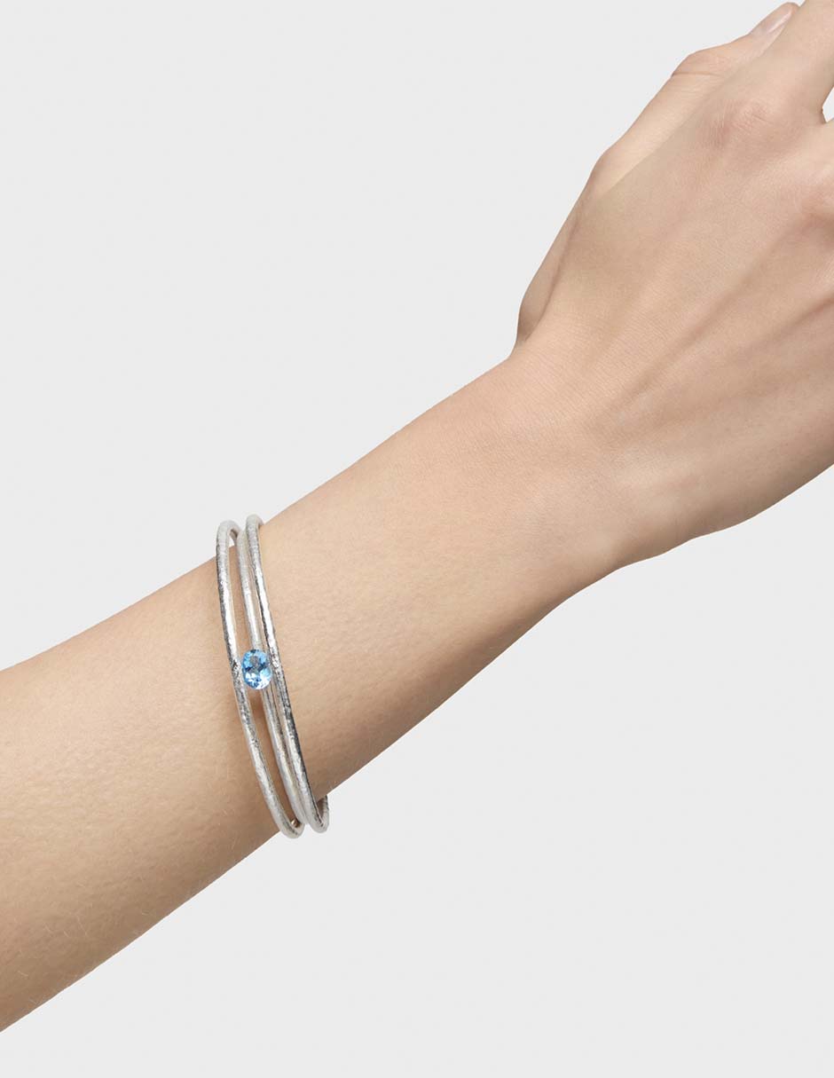 Brazalete de plata con topacio p 950 Duna 7