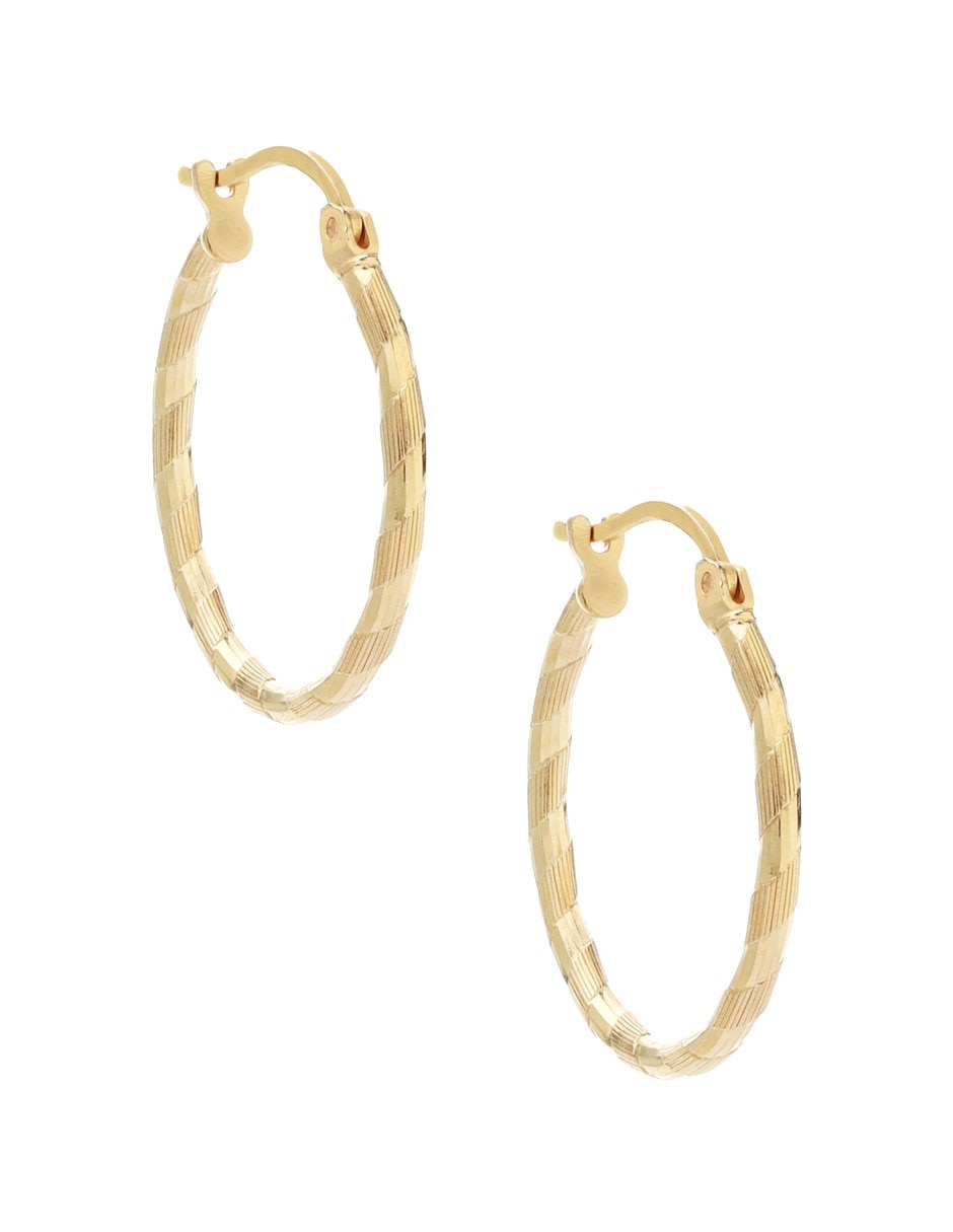 Arracadas de oro con acabado diamantado 2