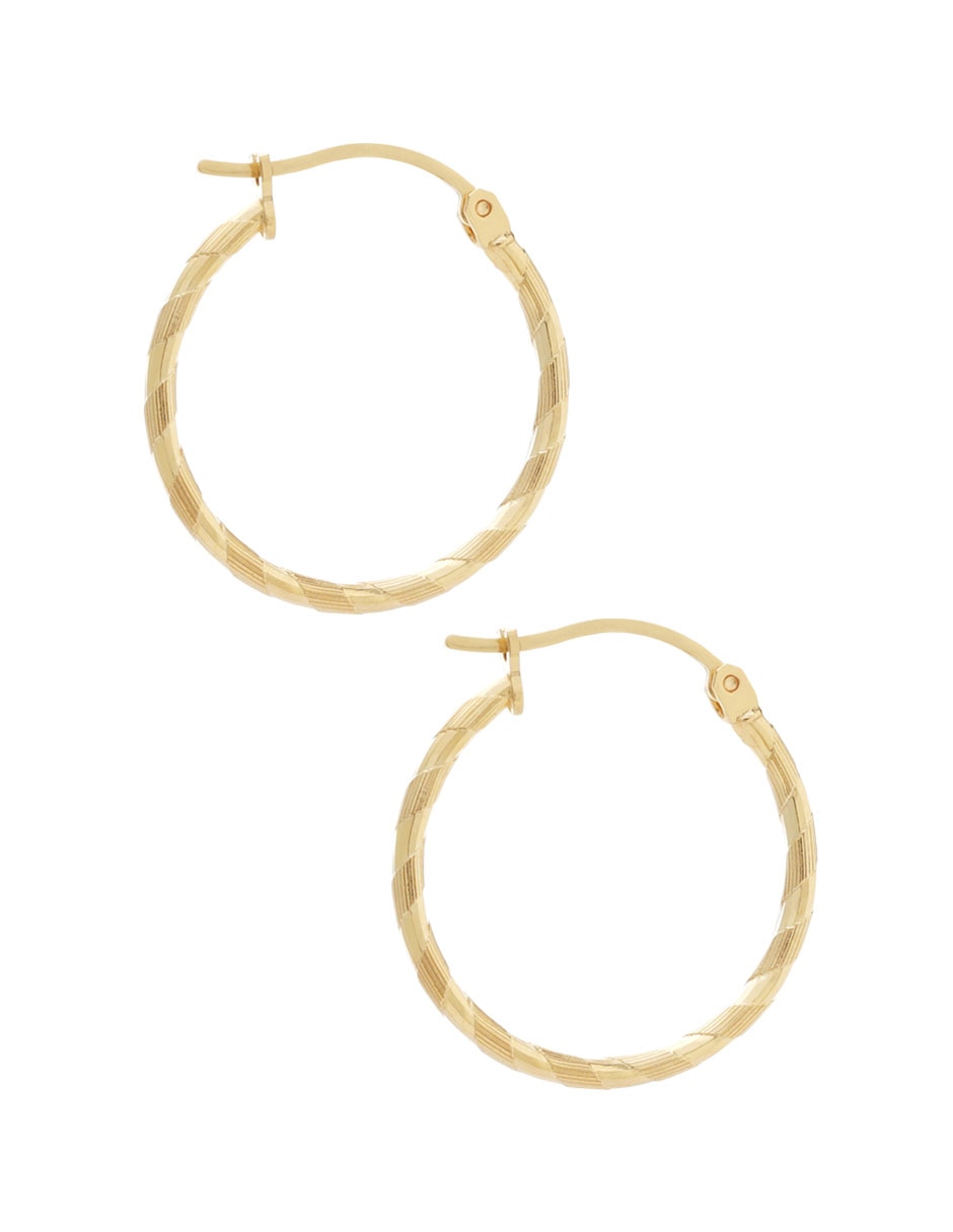 Arracadas de oro con acabado diamantado 3