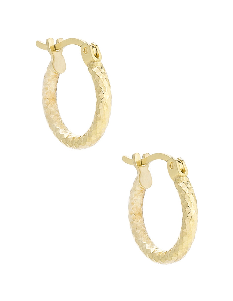 Arracadas de oro con acabado diamantado