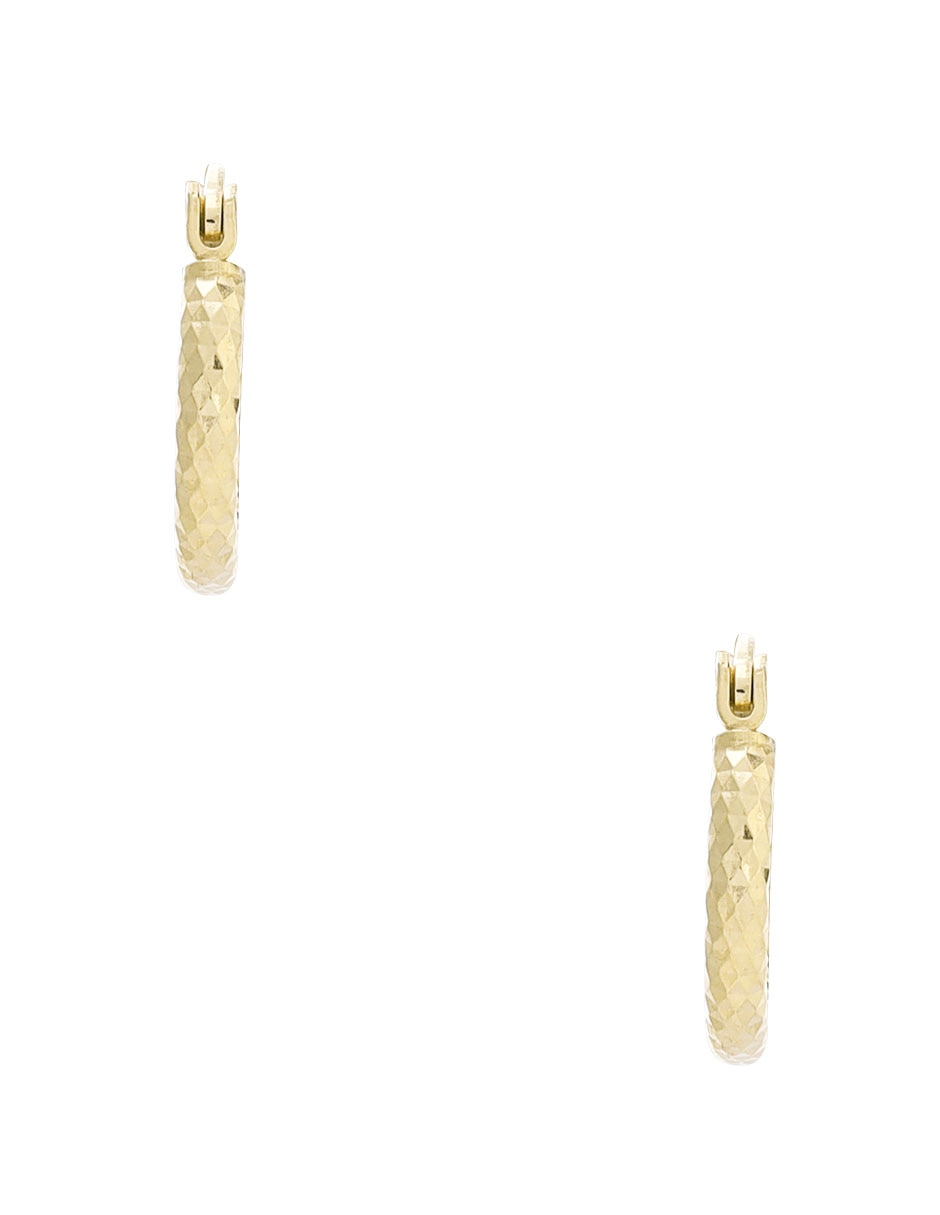 Arracadas de oro con acabado diamantado 2