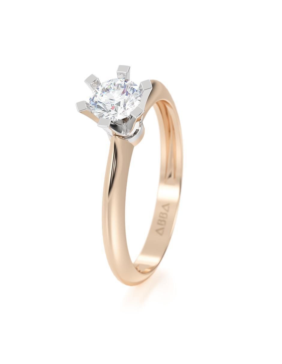 Anillo de compromiso de oro 10 K zirconia 2