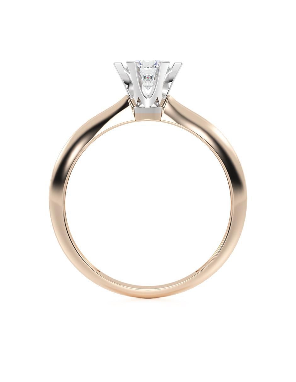 Anillo de compromiso de oro 10 K zirconia 3
