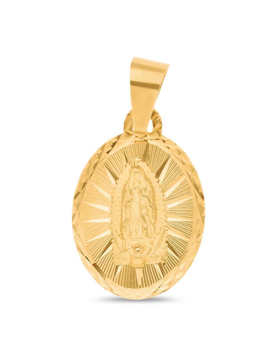 Medalla ovalada virgen de guadalupe de oro 14 K
