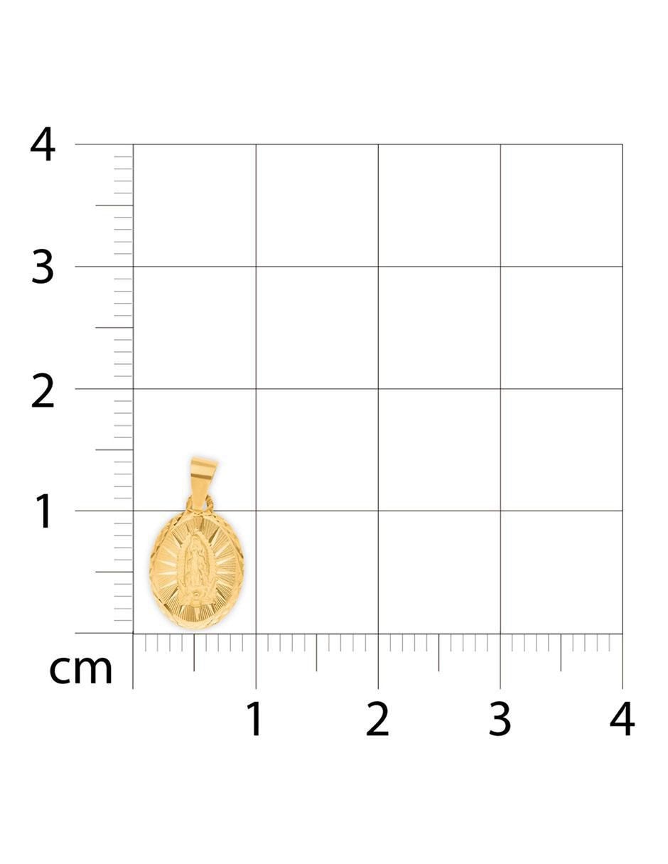 Medalla ovalada virgen de guadalupe de oro 14 K 3