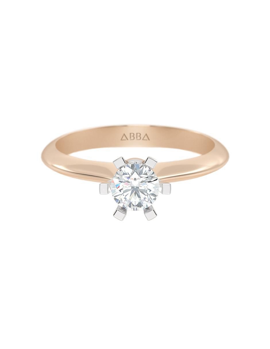 Anillo de compromiso de oro 10 K zirconia
