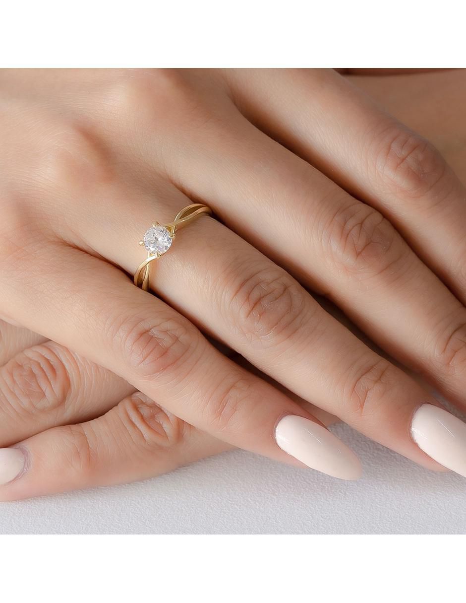 Anillo de compromiso "de" oro 10 k abba joyas no aplica moissanita