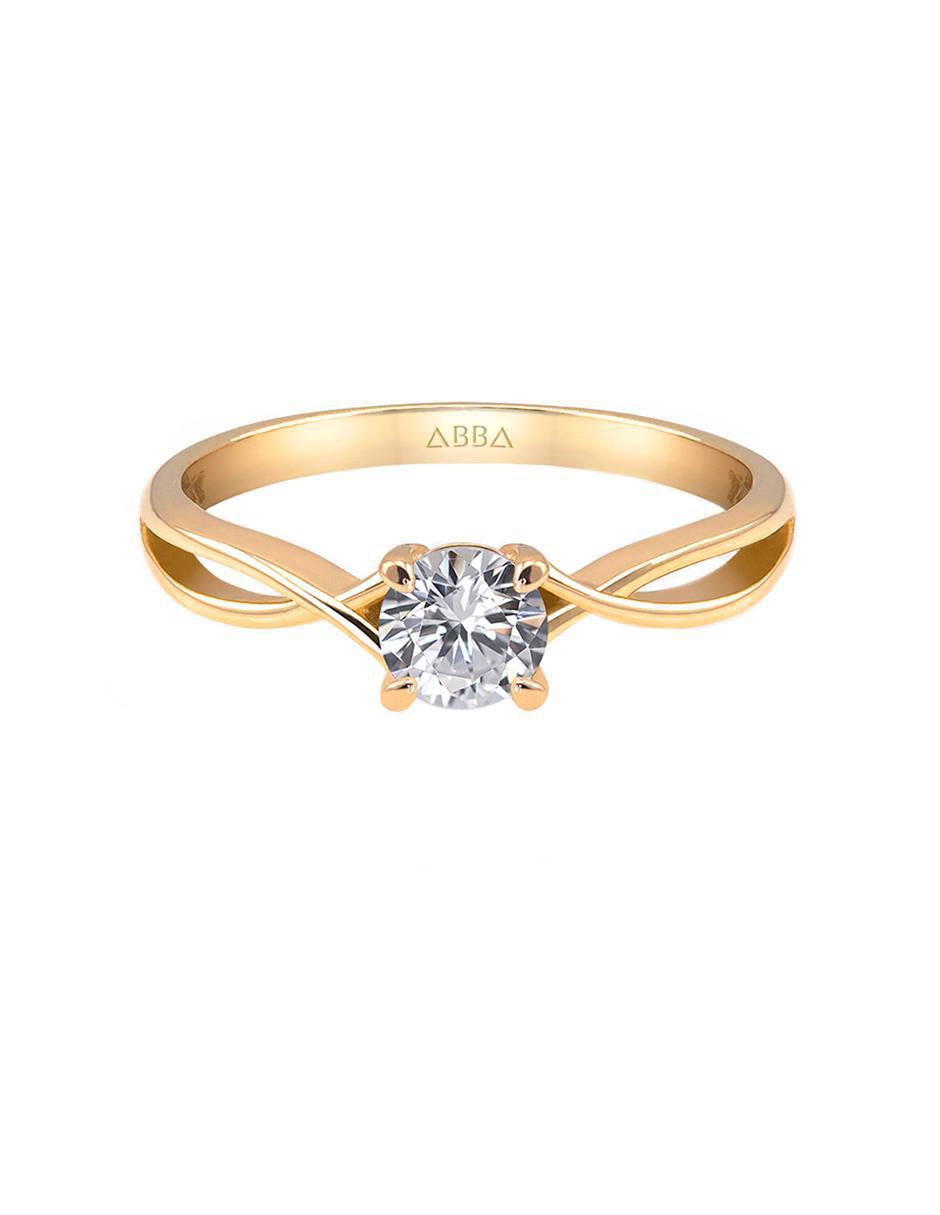 Anillo de compromiso de oro 10 K Alexandria zirconia