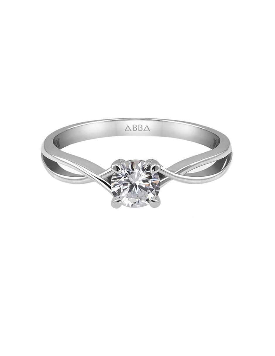 Anillo de compromiso de oro 14 K moissanita Anillo de compromiso de oro 14 K moissanita