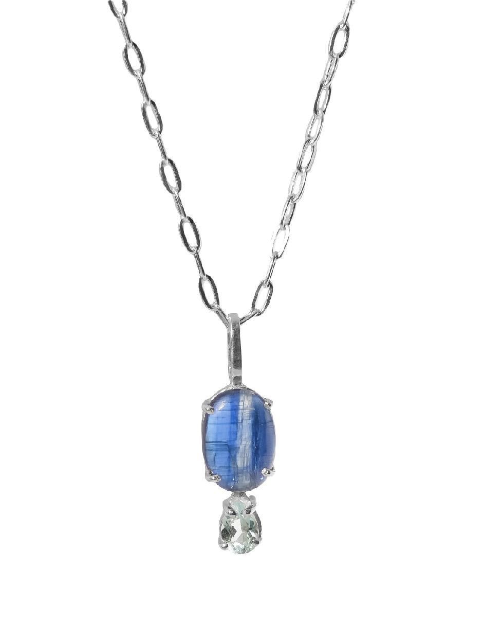 Collar con dije ovalado Destellos de plata P 925