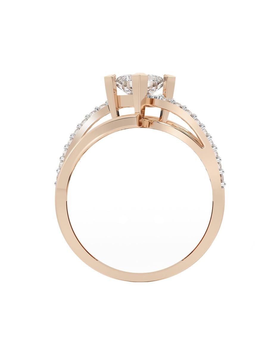 Anillo de compromiso de oro 14 K circonita 3