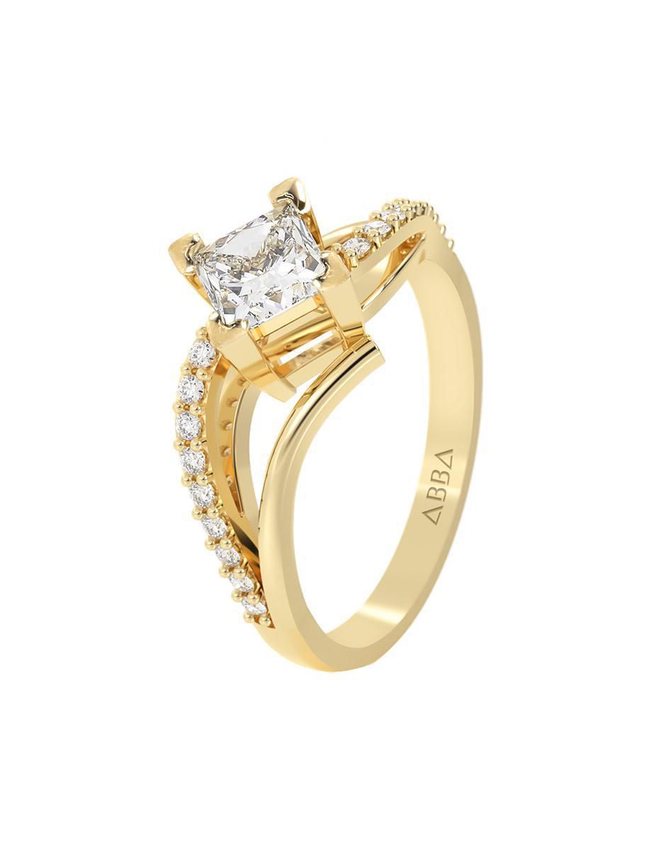 Anillo de compromiso "de" oro 10 k abba joyas no aplica zirconia