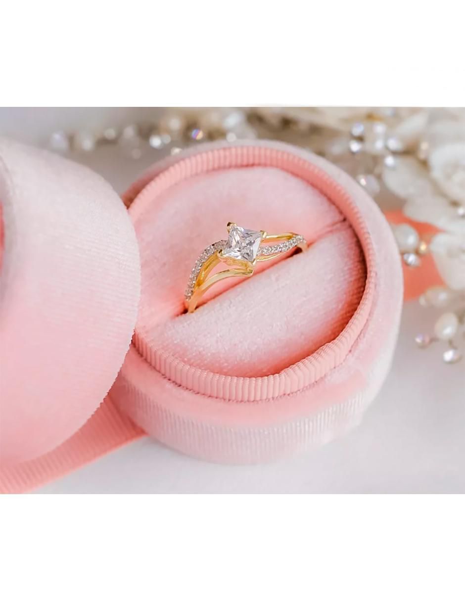 Anillo de compromiso "de" oro 14 k abba joyas no aplica zirconia