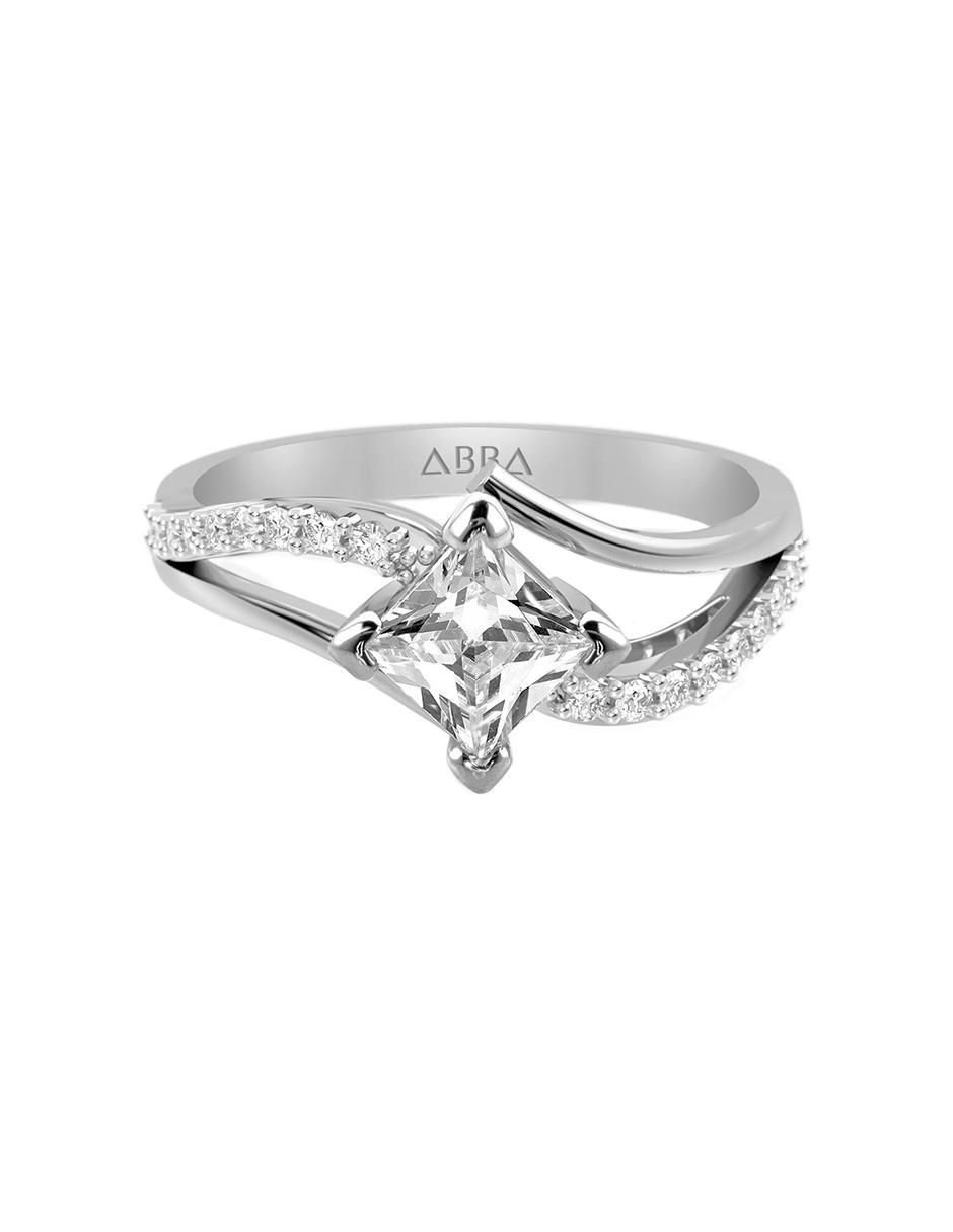 Anillo de compromiso de oro 14 K circonita