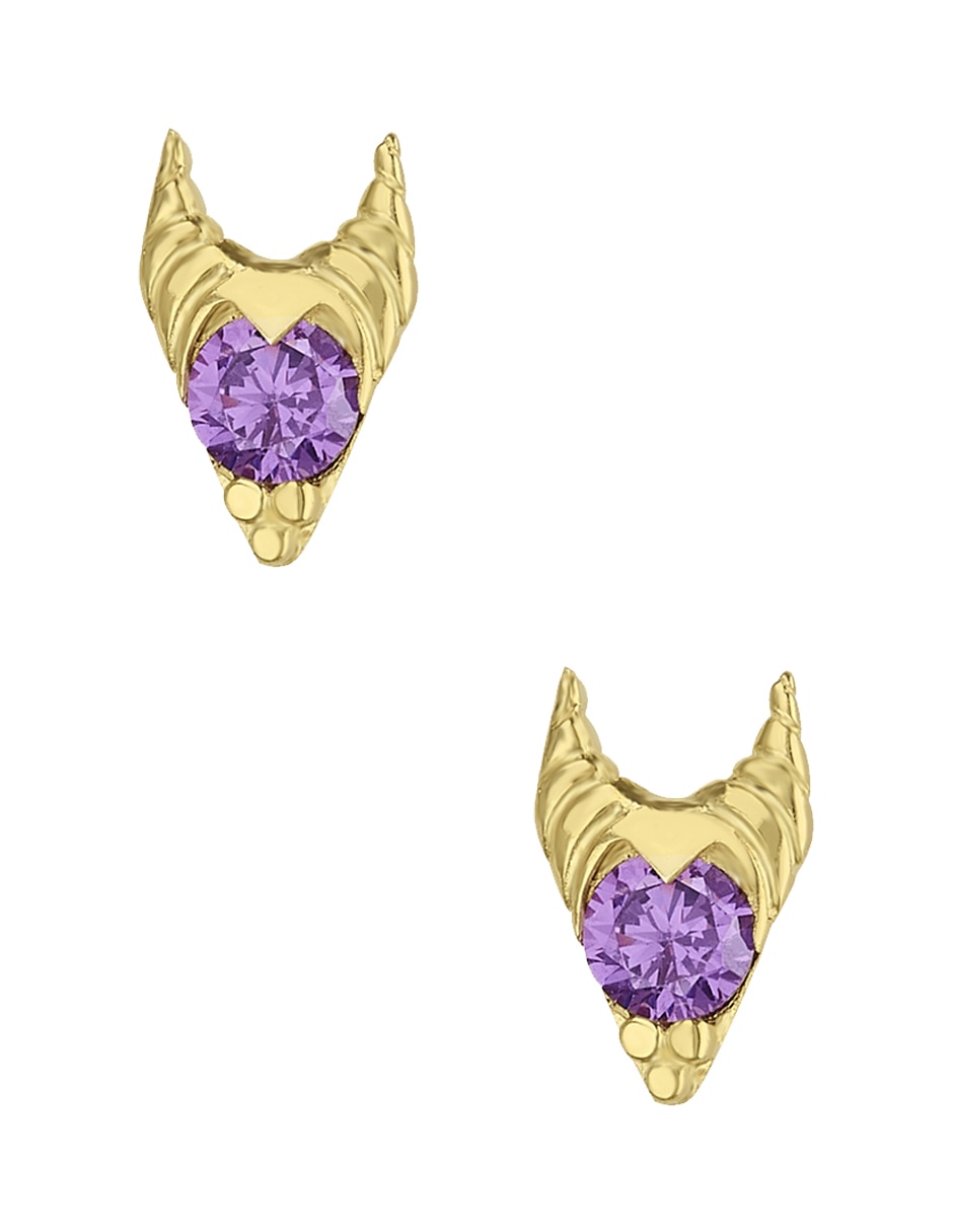 Broqueles de oro amarillo 14 K con acabado pavé zirconia Broqueles de oro amarillo 14 K con acabado pavé zirconia
