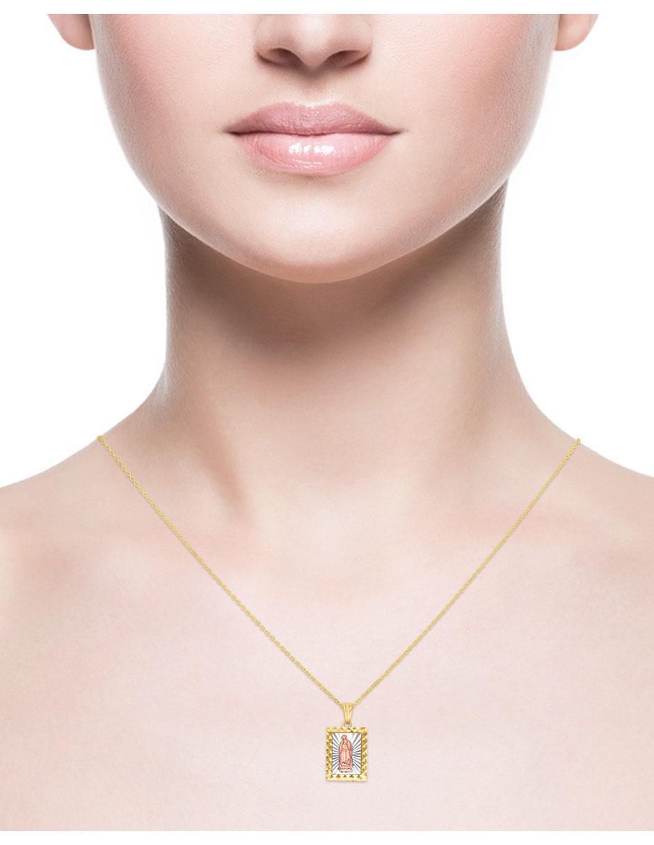 Medalla virgen de guadalupe de oro florentino 14 K 2