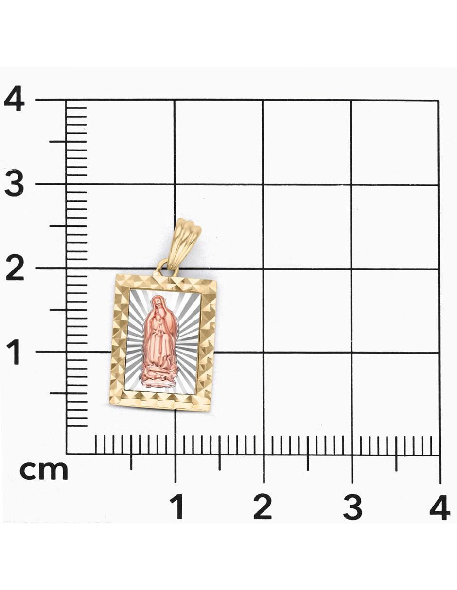 Medalla virgen de guadalupe de oro florentino 14 K 3